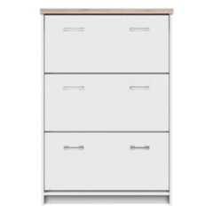   Cipősszekrény 3k, DTD laminált, fehér/tölgy sonoma, TOPTY TYP 10