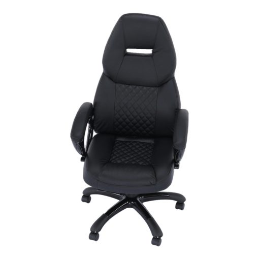 Irodai szék, fekete műbőr, HEVYRW