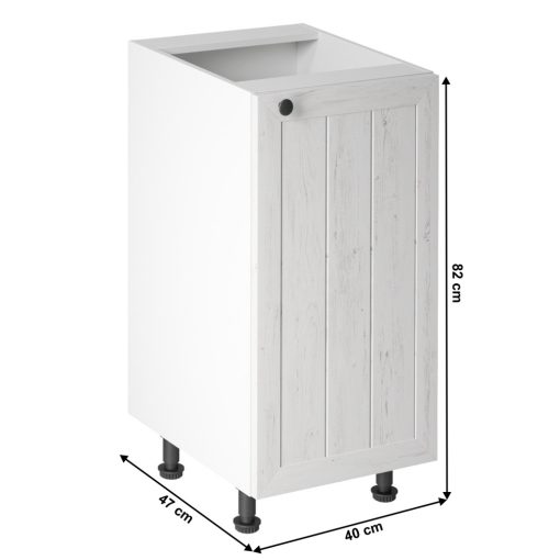 alsószekrény D40, jobbos, fehér/sosna andersen, PROVANCE