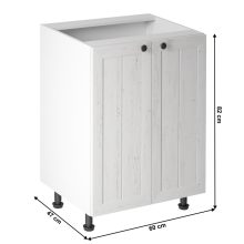 Alsószekrény ajtóval D60, fehér/sosna andersen, PROVANCE