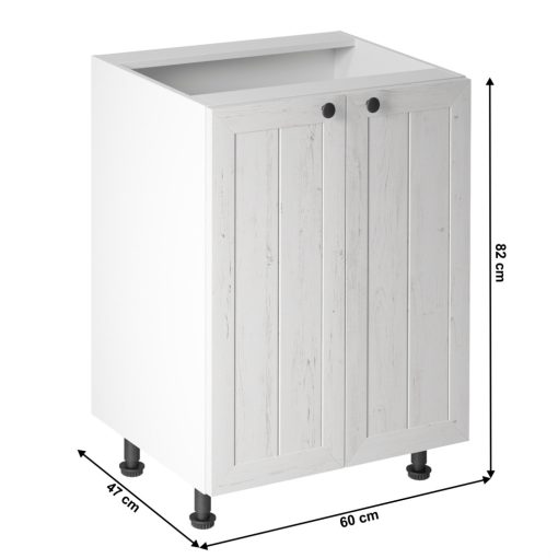 Alsószekrény ajtóval D60, fehér/sosna andersen, PROVANCE