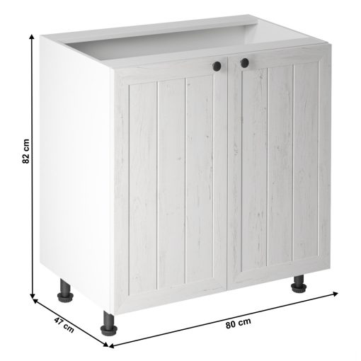 alsószekrény ajtóval D80, fehér/sosna andersen, PROVANCE