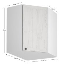 Felső sarokszekrény G60N, fehér/sosna andersen, jobb, PROVANCE