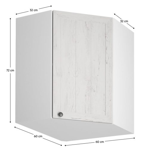 Felső sarokszekrény G60N, fehér/sosna andersen, jobb, PROVANCE