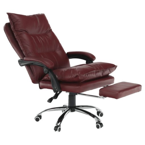 Irodai szék lábtartóval, textilbőr bordó, DRAKE