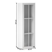 Felsőszekrény üveggel W40S, fehér/sosna andersen, bal PROVANCE