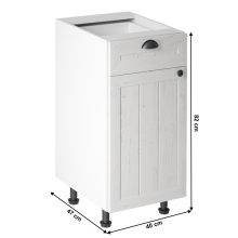 Alsószekrény fiókkal D40S1, fehér/sosna andersen, bal, PROVANCE