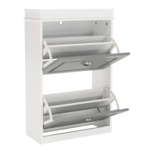 Cipőtartó, 2 soros, fehér/szürke, SEBER TYP 1