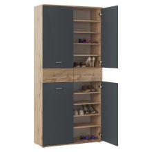 Cipősszekrény/állvány, grafit/wotan tölgy, VILOT