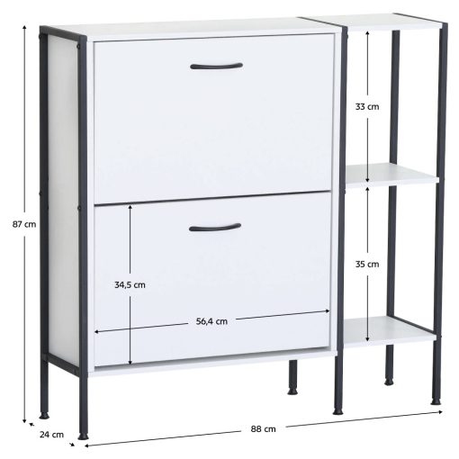 Cipősszekrény, fehér, SOVIO